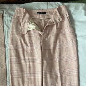 Zara Blush Checkered Skirt